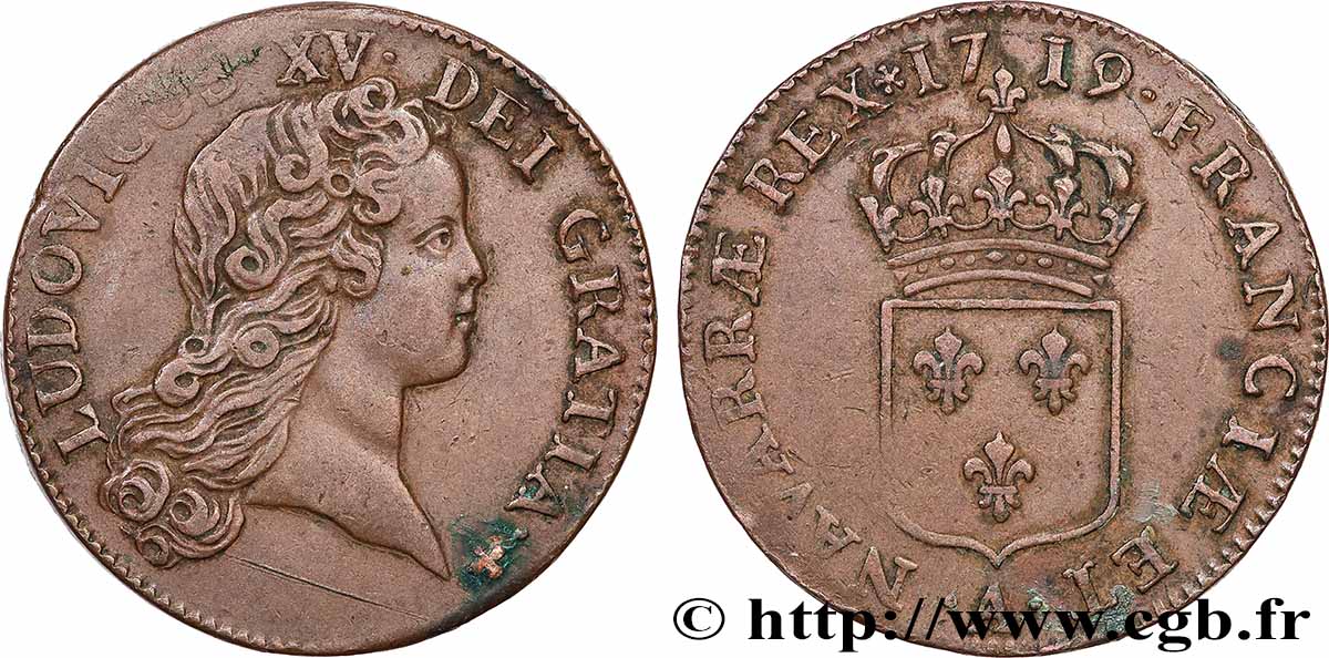 LOUIS XV &nbsp;THE WELL-BELOVED&nbsp; Sol au buste enfantin 1719 Paris SS