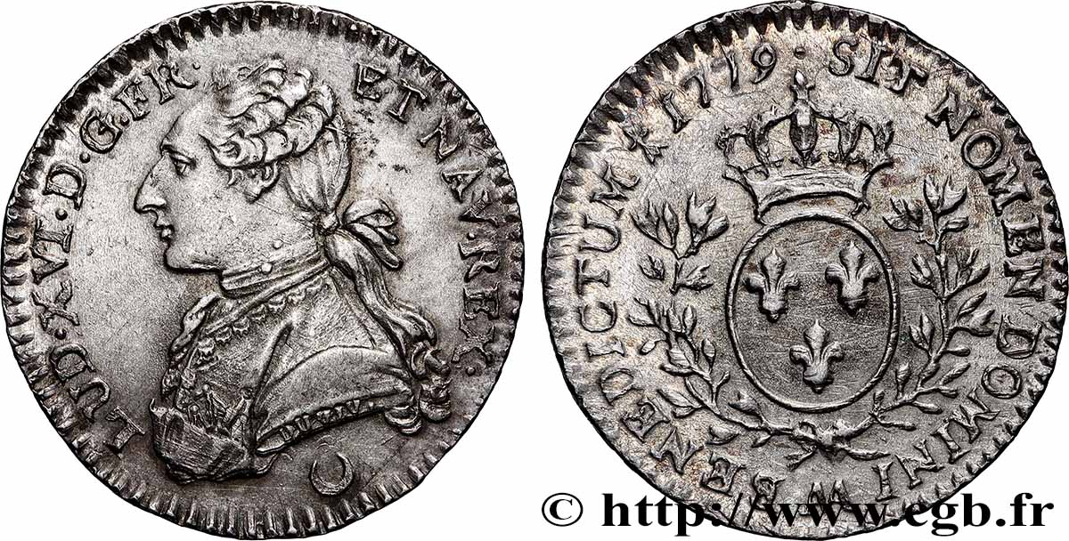 LOUIS XVI Dixième d&nbsp;écu aux branches d&nbsp;olivier 1779 Metz AU/AU