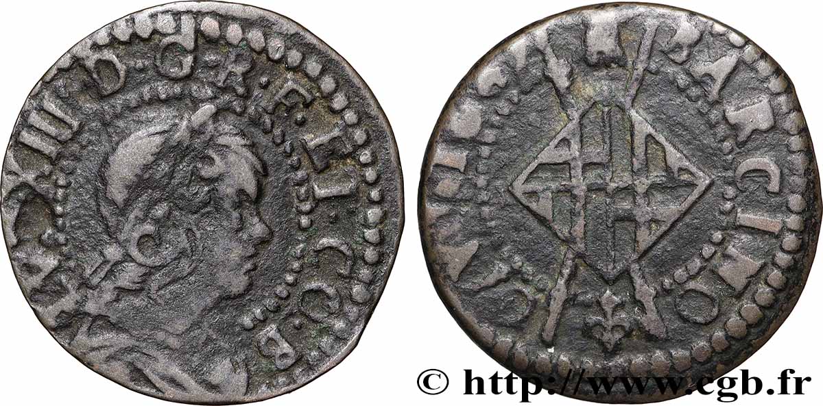 ESPAGNE - COMTÉ DE BARCELONE - LOUIS XIV LE GRAND OU LE ROI SOLEIL Sizain, 2e type 1647 Barcelone TB+
