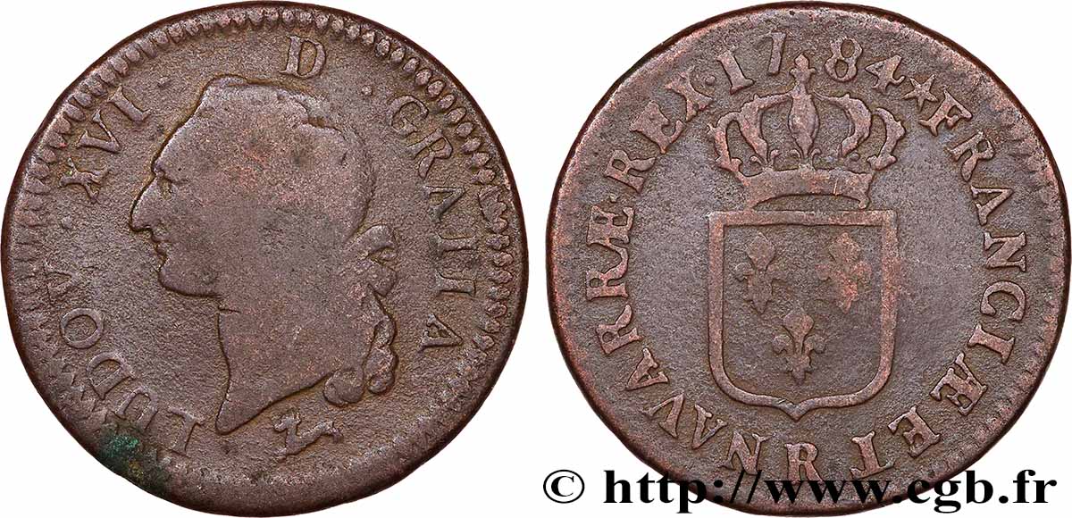 LOUIS XVI Sol dit &nbsp;à l&nbsp;écu&nbsp; 1784 Orléans VF