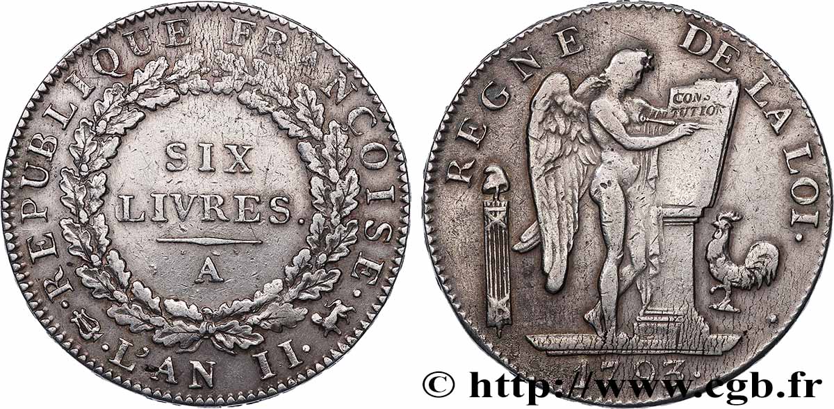 LA CONVENTION Six livres dit &nbsp;au génie&nbsp; 1793 Paris TTB