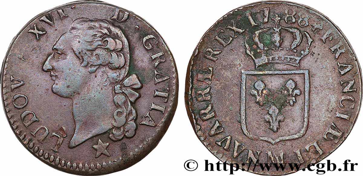 LOUIS XVI Sol dit &nbsp;à l&nbsp;écu&nbsp; 1788 Marseille XF