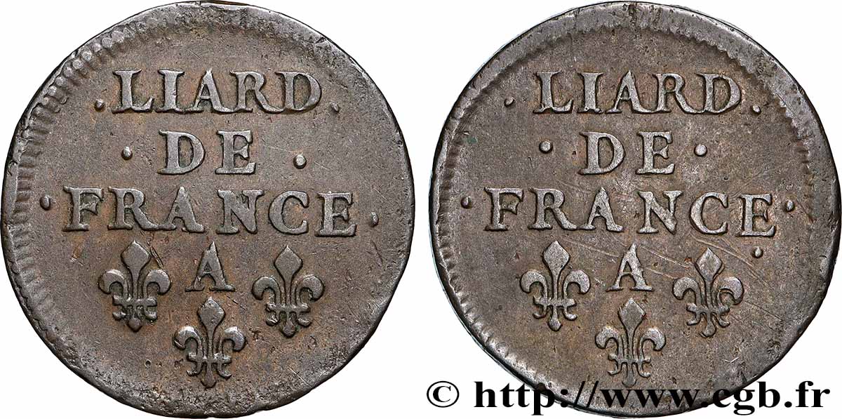 LOUIS XIV LE GRAND OU LE ROI SOLEIL Liard de cuivre s.m. Corbeil TTB
