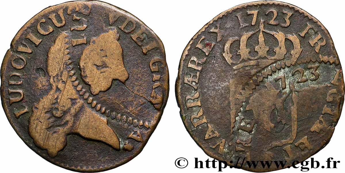 LOUIS XV DIT LE BIEN AIMÉ Demi-sol au buste enfantin 1723 Perpignan TB+