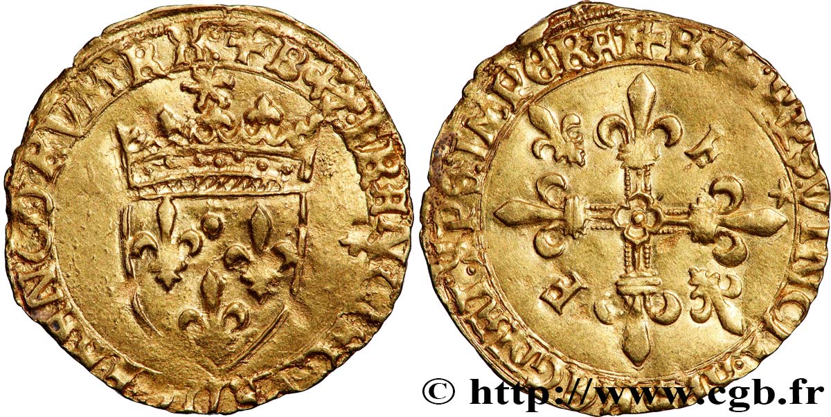 FRANCIS I Écu d&nbsp;or au soleil, 5e type n.d. Bayonne XF