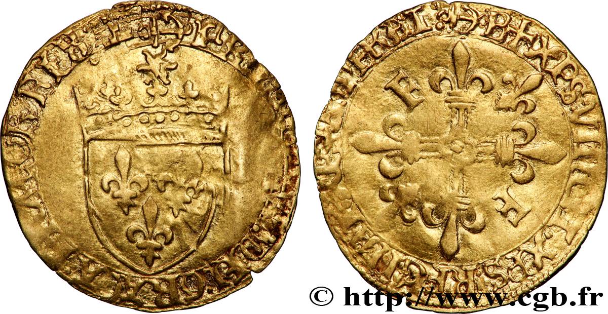 FRANCOIS I Écu d&nbsp;or au soleil, 5e type n.d. Bayonne fSS