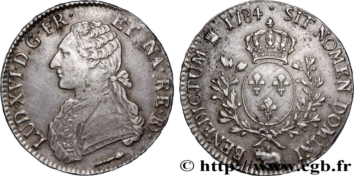 LOUIS XVI Écu aux branches d&nbsp;olivier 1784 Pau TTB/TTB+