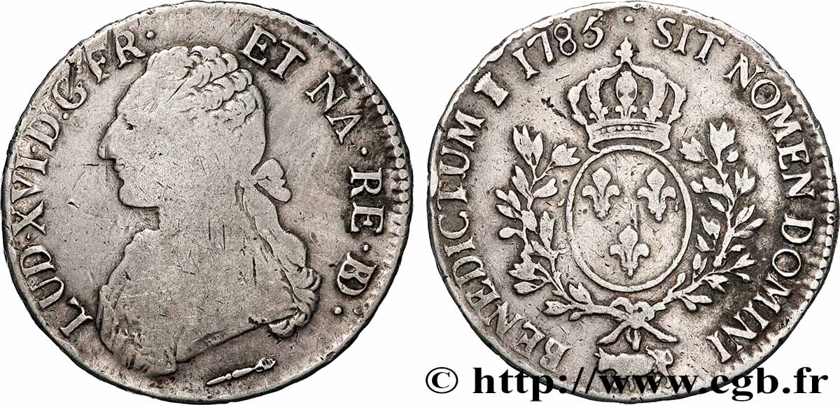 LOUIS XVI Écu aux branches d&nbsp;olivier 1785 Pau VF