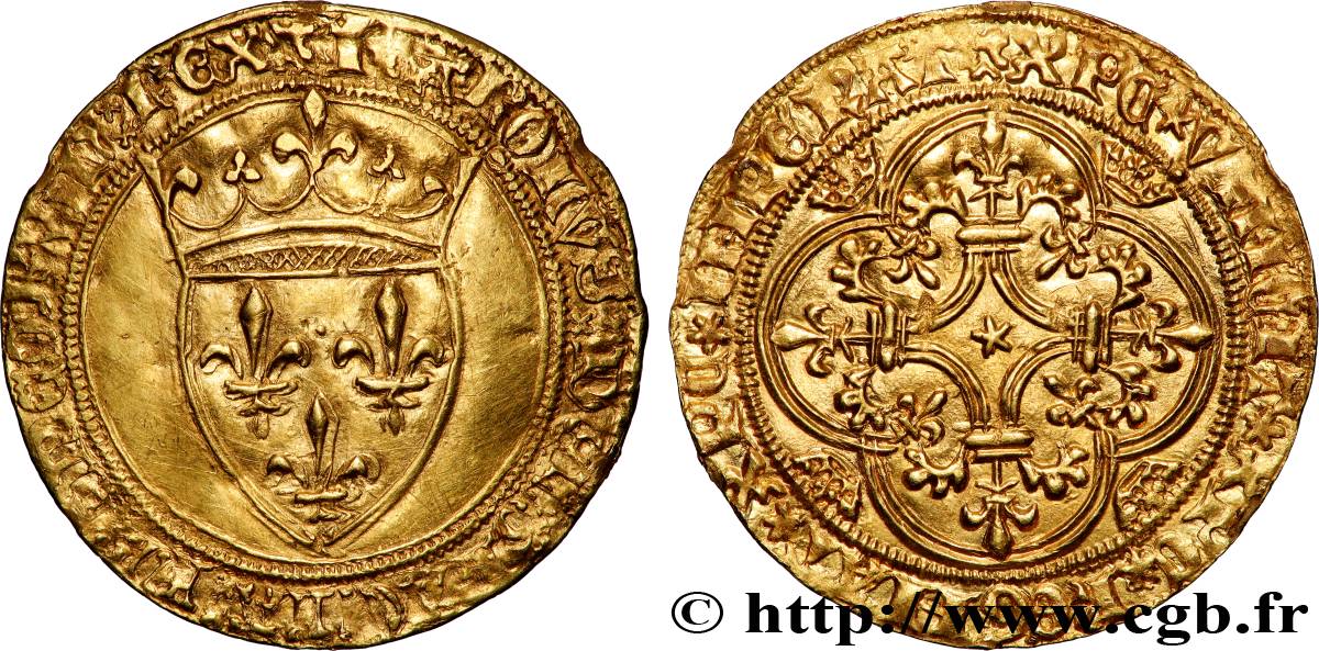 CHARLES VI LE FOU OU LE BIEN AIMÉ Écu d&nbsp;or à la couronne s.m. Montpellier TTB+