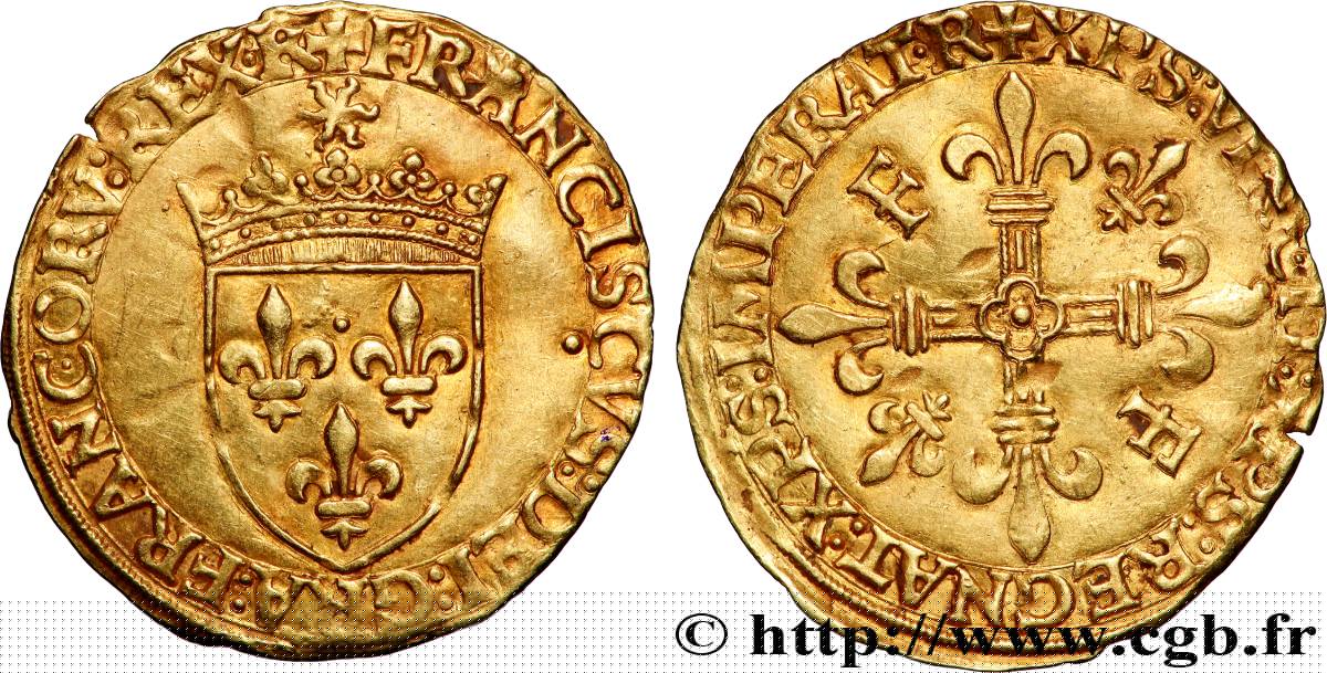 FRANCOIS I Écu d&nbsp;or au soleil, 5e type 21/07/1519 Poitiers XF
