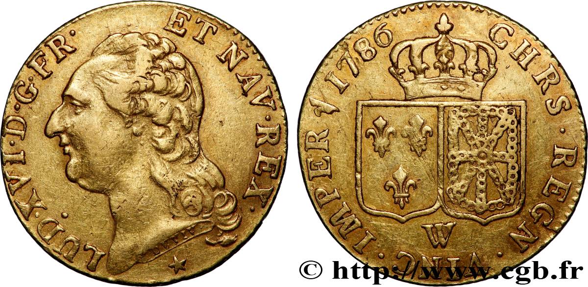 LOUIS XVI Louis d&nbsp;or aux écus accolés 1786 Lille BB