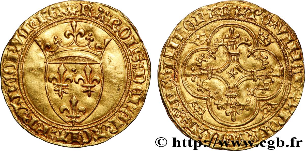 CHARLES VI LE FOU OU LE BIEN AIMÉ Écu d&nbsp;or à la couronne s.m.  SUP/TTB+