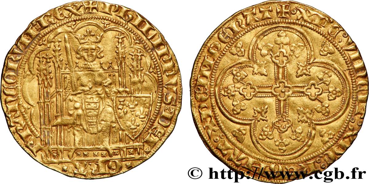 PHILIPP VI OF VALOIS Écu d&nbsp;or à la chaise s.m.  fVZ