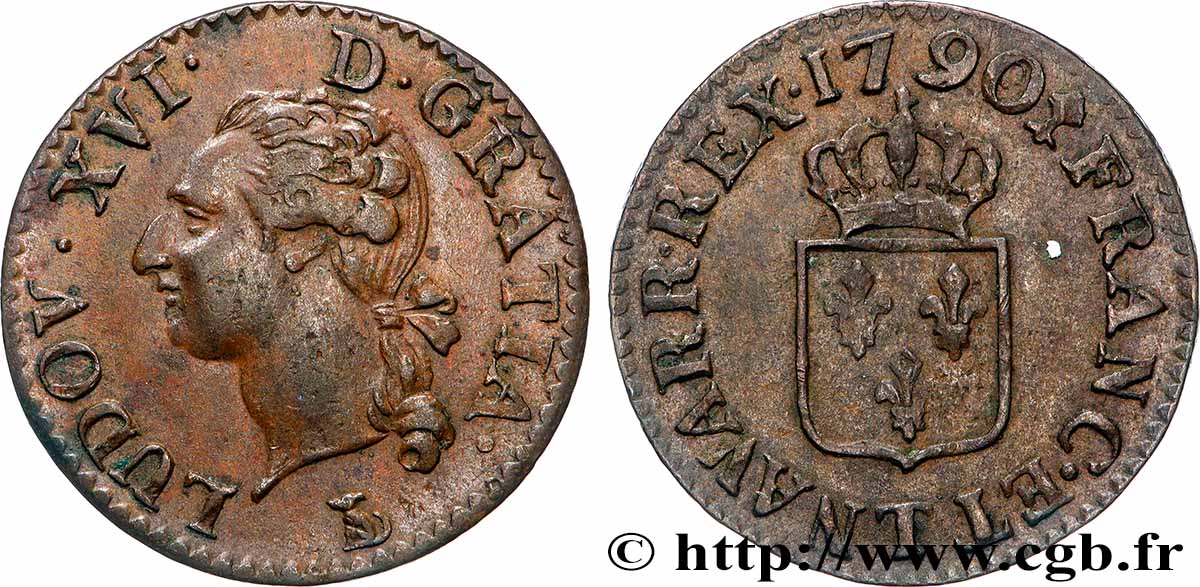 LOUIS XVI Liard dit &nbsp;à l&nbsp;écu&nbsp; 1790 Nantes q.SPL/BB