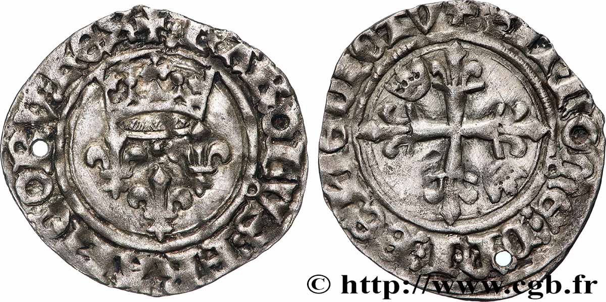 CHARLES VI LE FOU OU LE BIEN AIMÉ Gros dit &nbsp;florette&nbsp; n.d. Tours TTB