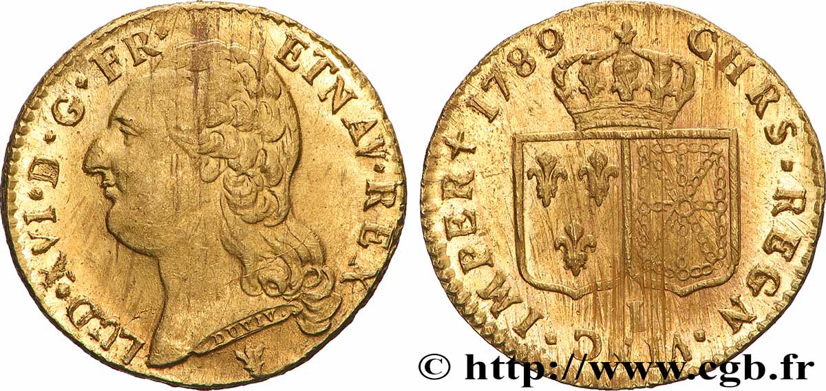 LOUIS XVI Louis d&nbsp;or aux écus accolés 1789 Limoges AU