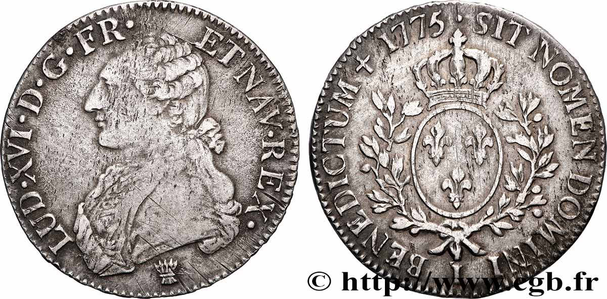 LOUIS XVI Écu aux branches d&nbsp;olivier 1775 Limoges TTB