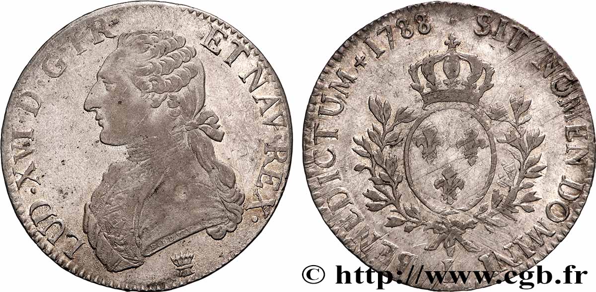 LOUIS XVI Écu aux branches d&nbsp;olivier 1788 Limoges XF