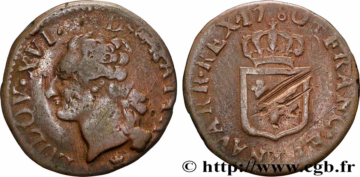 LOUIS XVI Liard 1780 Limoges TB/B