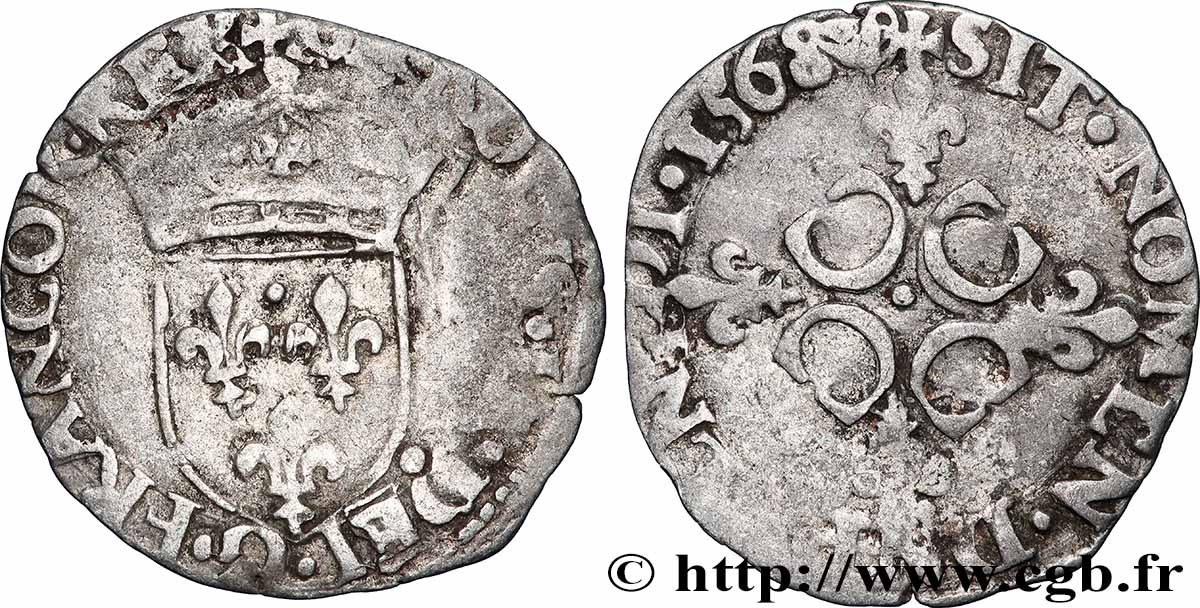 CHARLES IX Sol parisis, 1er type 1568 Limoges TB+/TB