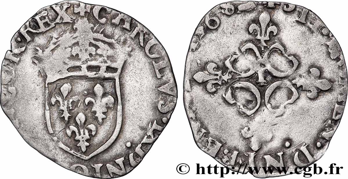 CHARLES IX Sol parisis, 1er type 1568 Limoges TTB/TB+