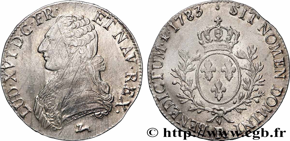 LOUIS XVI Écu aux branches d&nbsp;olivier 1783 Orléans TTB+