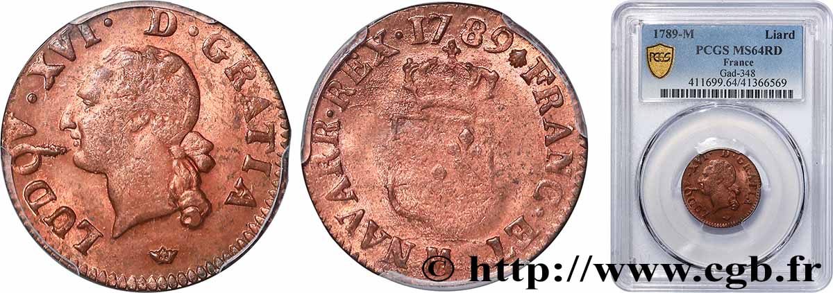 LOUIS XVI Liard dit &nbsp;à l&nbsp;écu&nbsp; 1789 Toulouse SPL64