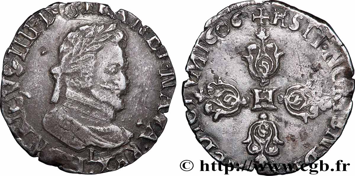 HENRI IV LE GRAND Demi-franc, type de Limoges 1606 Limoges TB