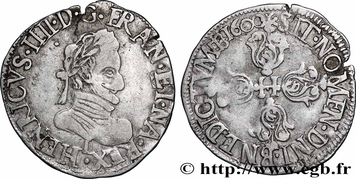 HENRY IV Quart de franc 1600 Limoges XF