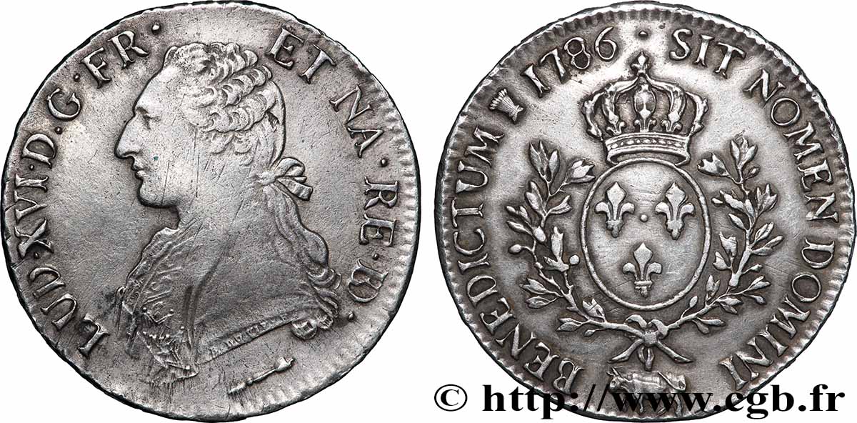 LOUIS XVI Écu aux branches d&nbsp;olivier 1786 Pau TTB/TTB+