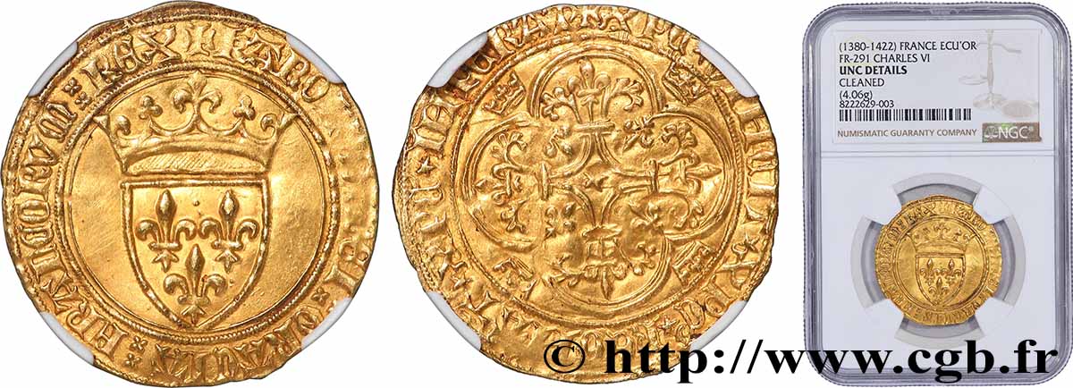CHARLES VI LE FOU OU LE BIEN AIMÉ Écu d&nbsp;or à la couronne s.m.  SUP