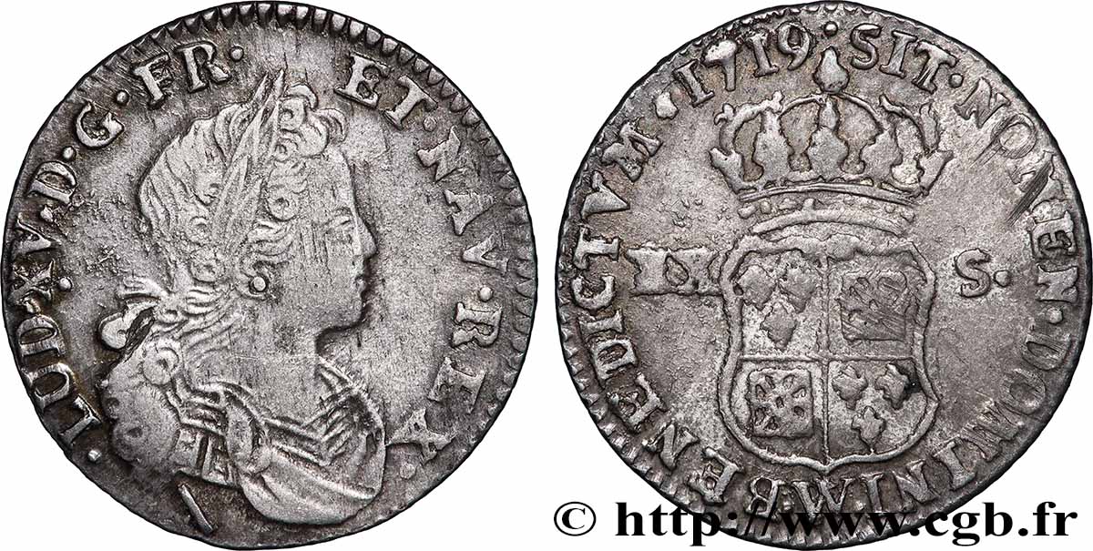 LOUIS XV DIT LE BIEN AIMÉ XX sols de Navarre 1719 Lille TTB