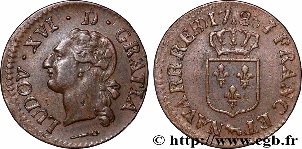 LOUIS XVI Liard dit &nbsp;à l&nbsp;écu&nbsp; de Béarn 1786 Pau EBC
