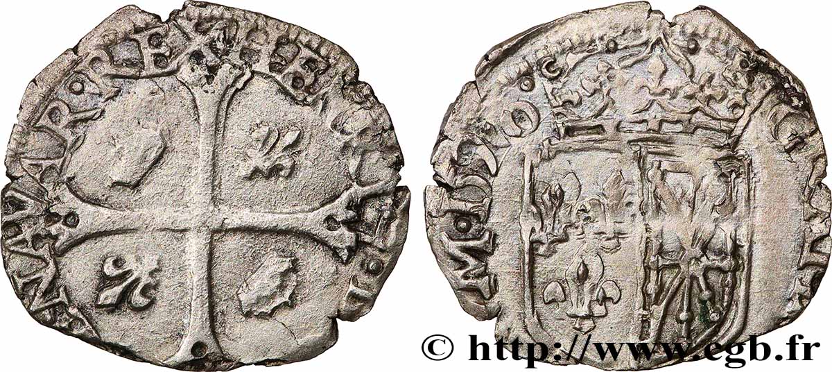 HENRY IV Douzain de Navarre, 2e type 1590 Saint-Palais AU