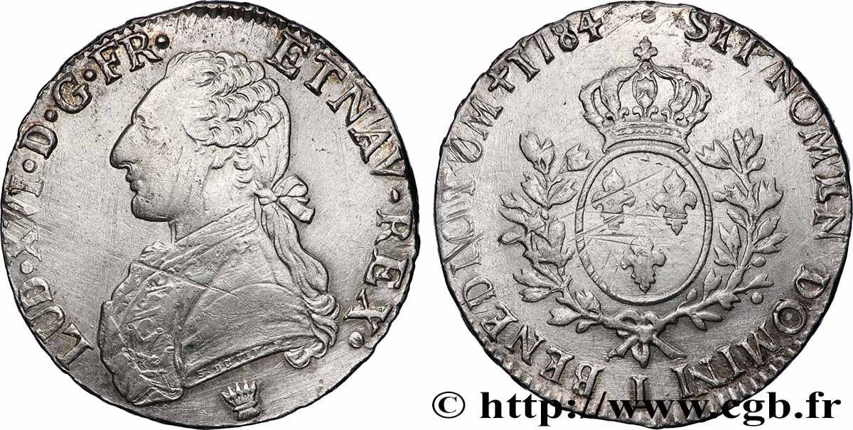 LOUIS XVI Écu aux branches d&nbsp;olivier 1784 Limoges TTB