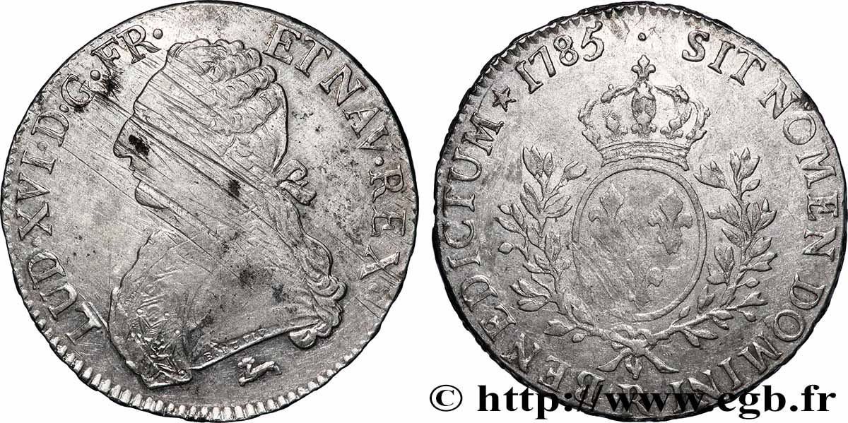 LOUIS XVI Écu aux branches d&nbsp;olivier 1785 Orléans XF
