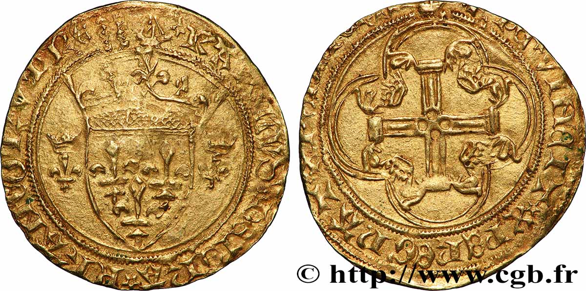 CHARLES VII &nbsp;THE WELL SERVED&nbsp; Écu d&nbsp;or à la couronne ou écu neuf s.m. Bordeaux SS/fVZ