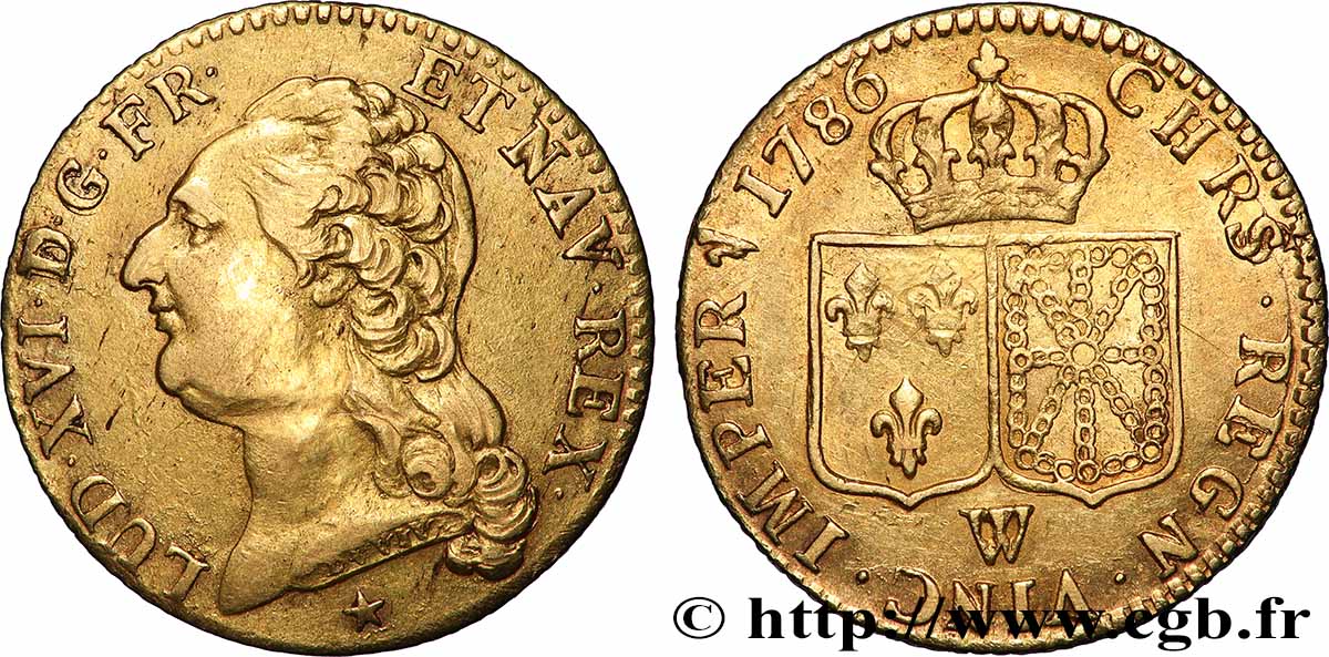 LOUIS XVI Louis d&nbsp;or aux écus accolés 1786 Lille XF