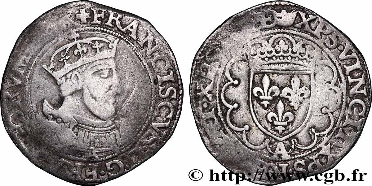 FRANCIS I Teston, 6e type n.d. Paris VF