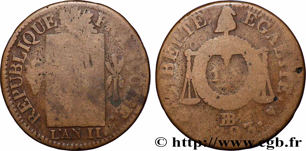 NATIONALKONVENT 1 sol dit &nbsp;à la table de loi&nbsp; 1793 Strasbourg fS