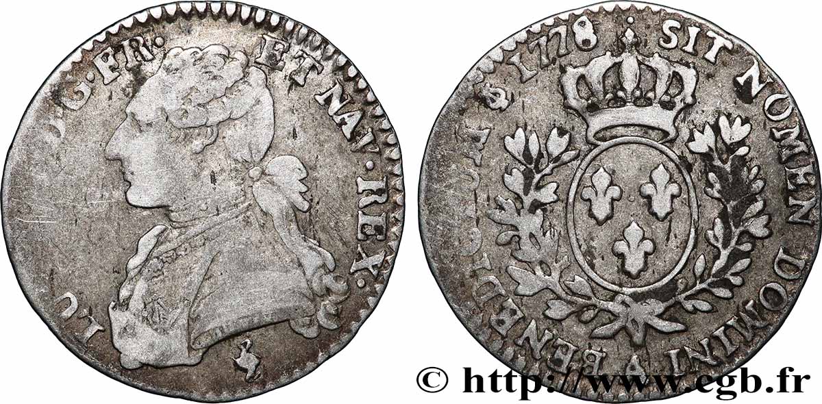 LOUIS XVI Dixième d&nbsp;écu aux branches d&nbsp;olivier 1778 Paris fSS