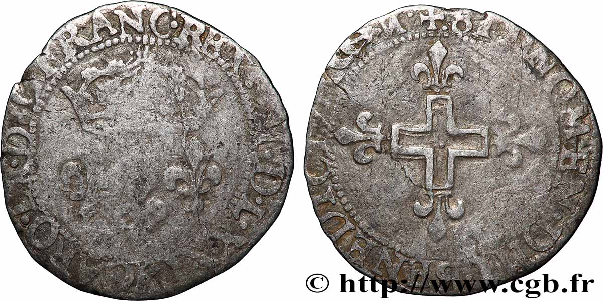 CHARLES IX Double sol parisis, 1er type 1571 Bordeaux VF