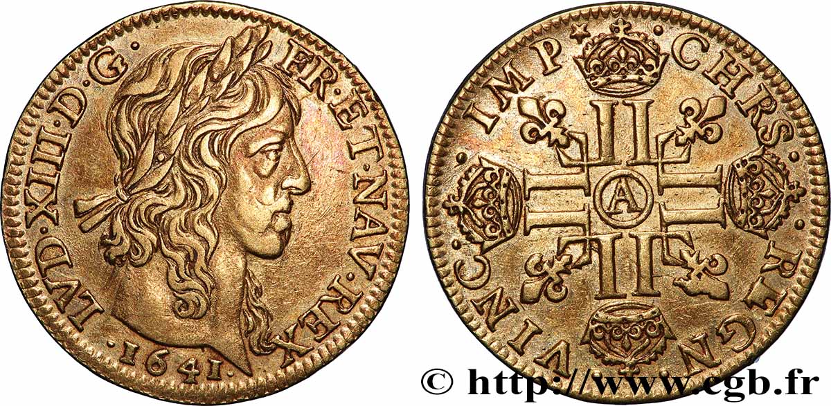 LOUIS XIII  Louis d&nbsp;or aux huit L (effigie de Jean Warin) 1641 Paris, Monnaie du Louvre XF