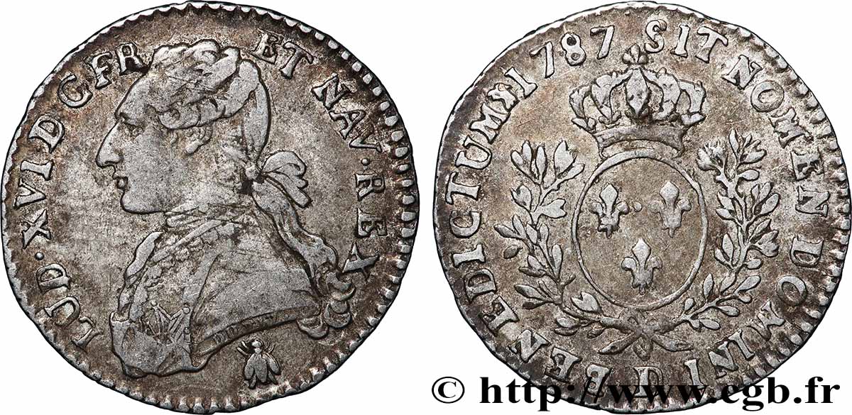 LOUIS XVI Dixième d&nbsp;écu aux branches d&nbsp;olivier 1787 Lyon XF