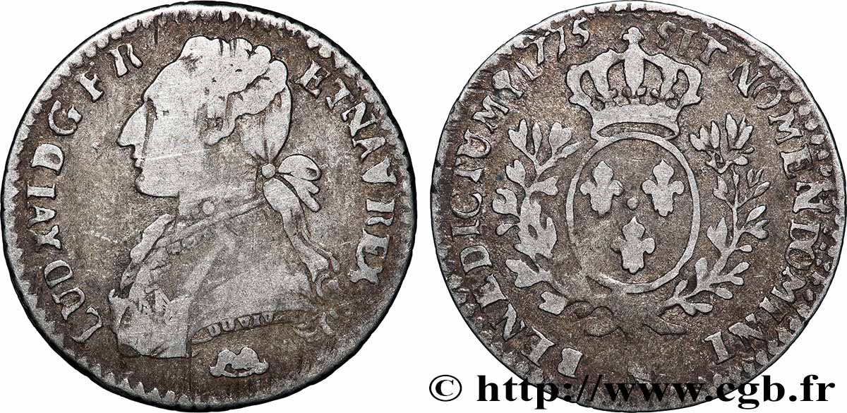 LOUIS XVI Dixième d&nbsp;écu aux branches d&nbsp;olivier 1775 Montpellier VF