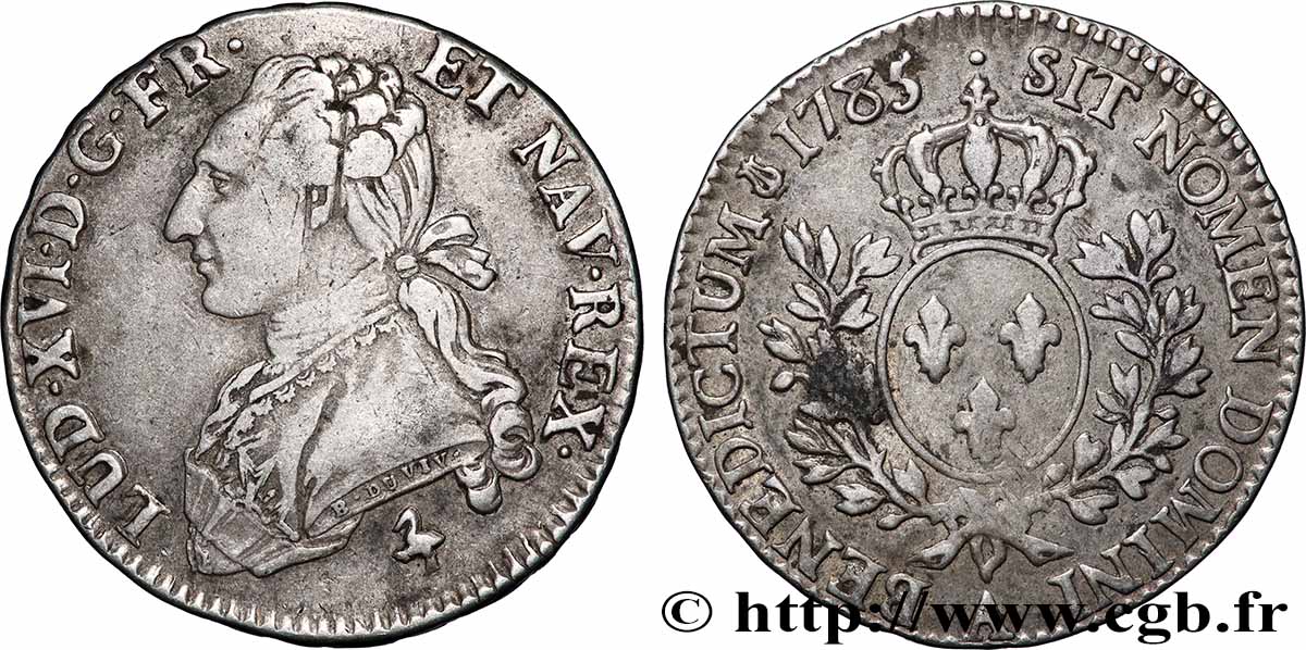 LOUIS XVI Demi-écu aux branches d&nbsp;olivier 1785 Paris MBC