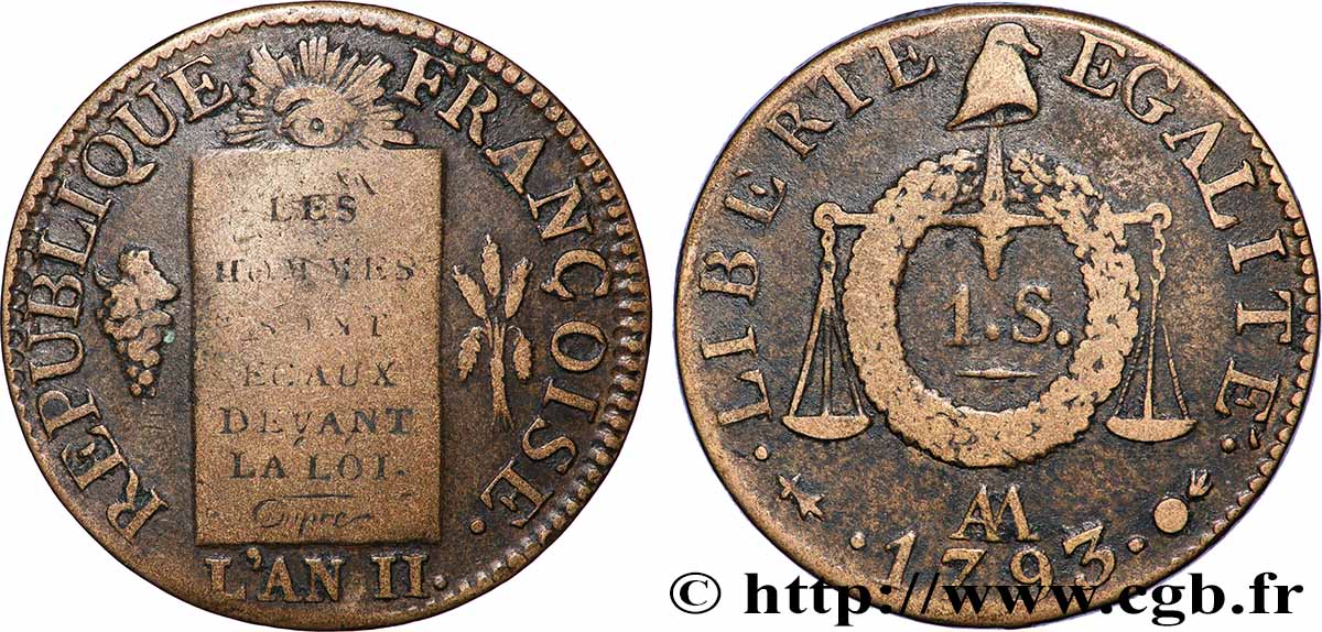 THE CONVENTION 1 sol dit &nbsp;à la table de loi&nbsp; 1793 Metz VF