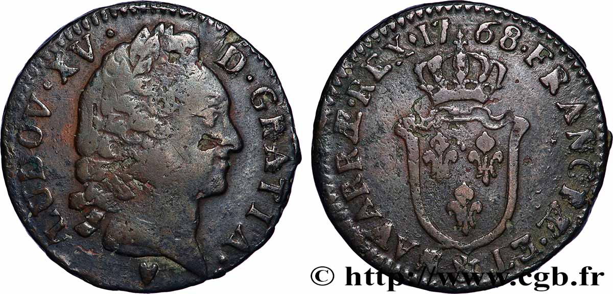 LOUIS XV DIT LE BIEN AIMÉ Sol d&nbsp;Aix 1768 Aix-en-Provence TB+