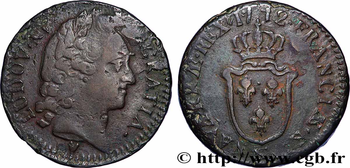 LOUIS XV DIT LE BIEN AIMÉ Sol d&nbsp;Aix 1772 Aix-en-Provence TB+