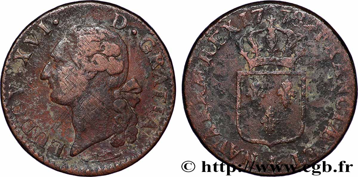 LOUIS XVI Sol dit &nbsp;à l&nbsp;écu&nbsp; 1778 Aix-en-Provence TB+